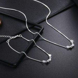 New Stamped 925 Silver ❤️ Bracelet/Necklace set
